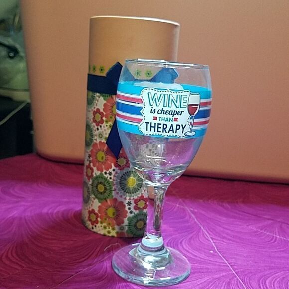 ✔ 5 for $25 Wine is cheaper than therapy glass with gift box - Picture 1 of 6